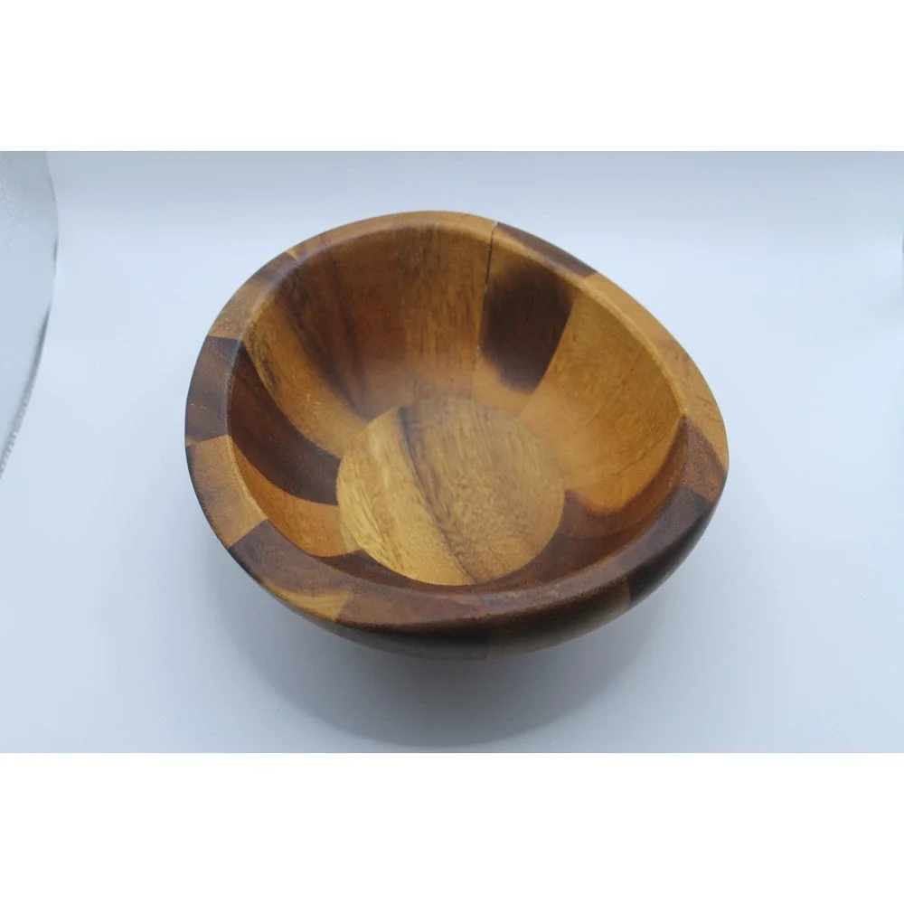 Nambe Yaro (no stamp) Acacia Wood Individual Salad Bowl Set Of 4